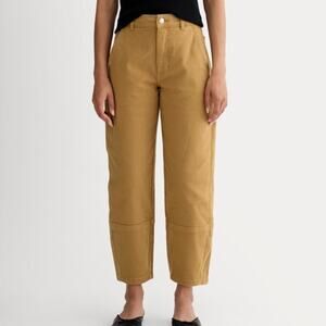 Everlane Utility Oak Brown Barrel Leg Pant Cotton High Rise Sz 10